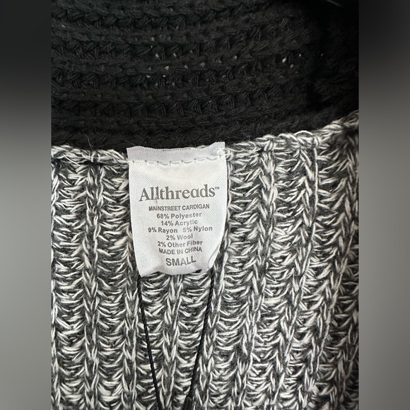 NWT Allthreads Mainstreet Black Grey Color Block Cardigan -Size Small - Picture 3 of 11